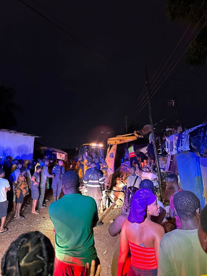 4 rescued, 1 confirmed dead after 2-storey building collapses in Adenta
