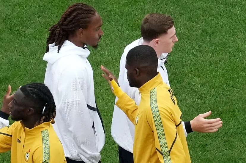 England star Djed Spence ignored Thomas Partey's handshake at the World Cup