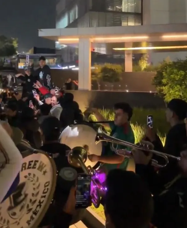 Mexico fans set off fireworks and play loud music outside England's hotel ahead of World Cup clash
